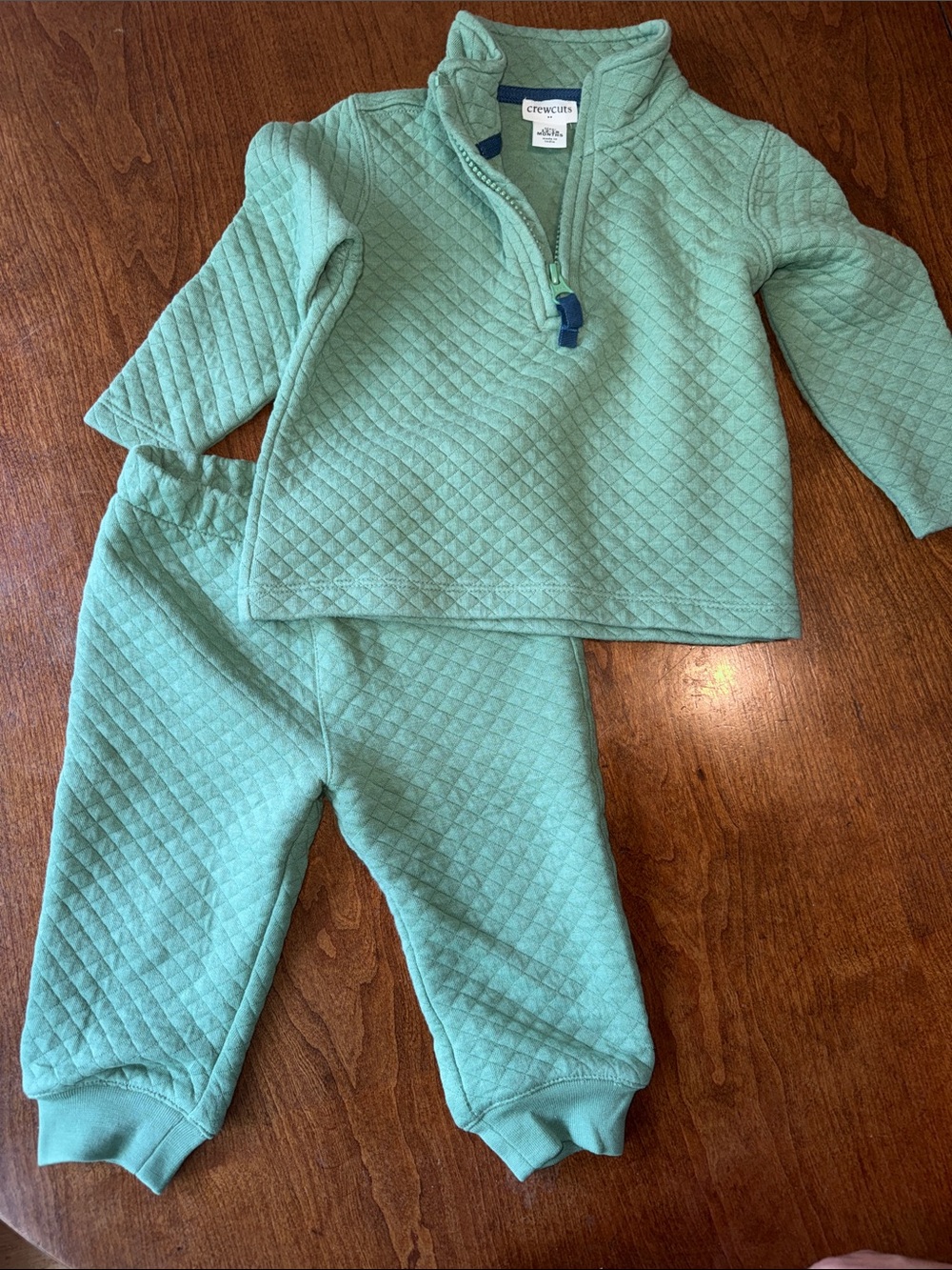 JCrew Crewcuts Quilted Two-Piece Set in Green